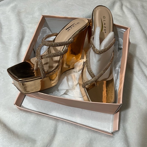 Glaze Shoes - Glaze Gold Platform Sandals